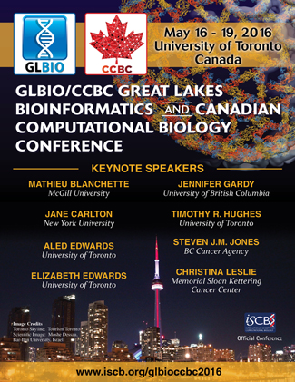 The GLBIO/CCBC Great Lakes Bioinformatics and the Canadian Computational Biology Conference 2016, May 16 - 19, 2016